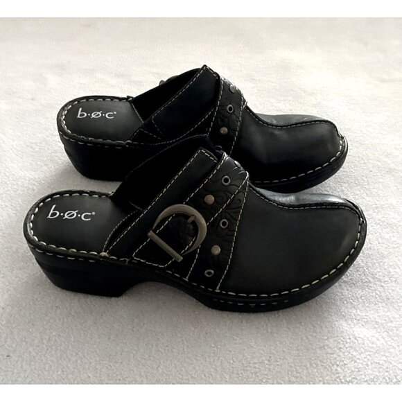 B.O.C. Born Womens Mules Sz 8 Concept Karley Clog Slip On Black Leather New - Picture 6 of 8
